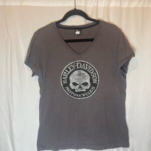 Harley-Davidson Gray and Black T-Shirt